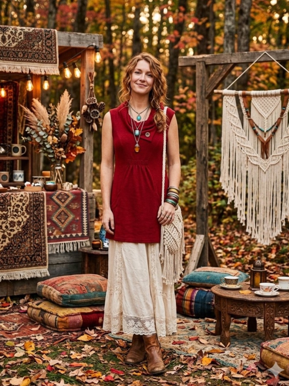 Papillon Red Sleeveless Cowl Neck Tunic Dress - Size M fall 🍁